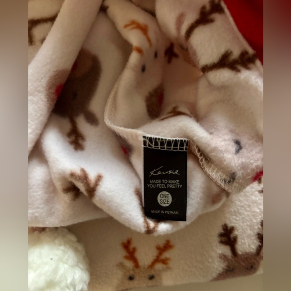 Kensie pj set 1X fleece nightgown and hat reindeer Christmas holiday New - Picture 11 of 11